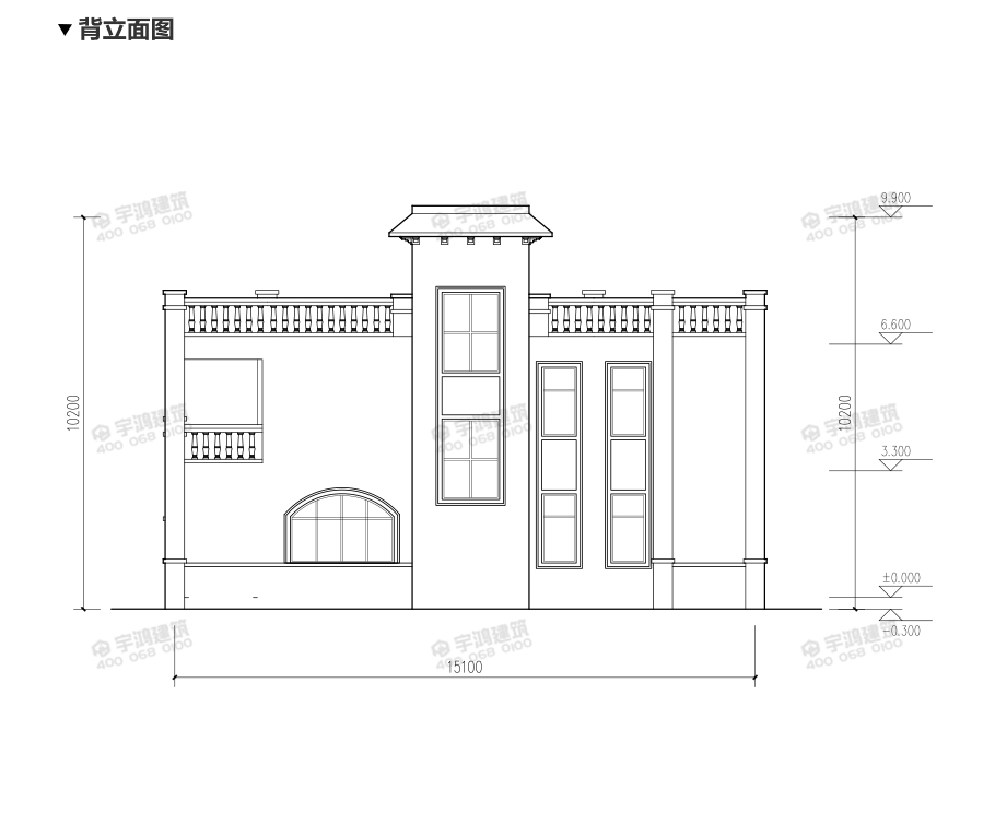 15X10米帶復式客廳英式農村小別墅圖紙