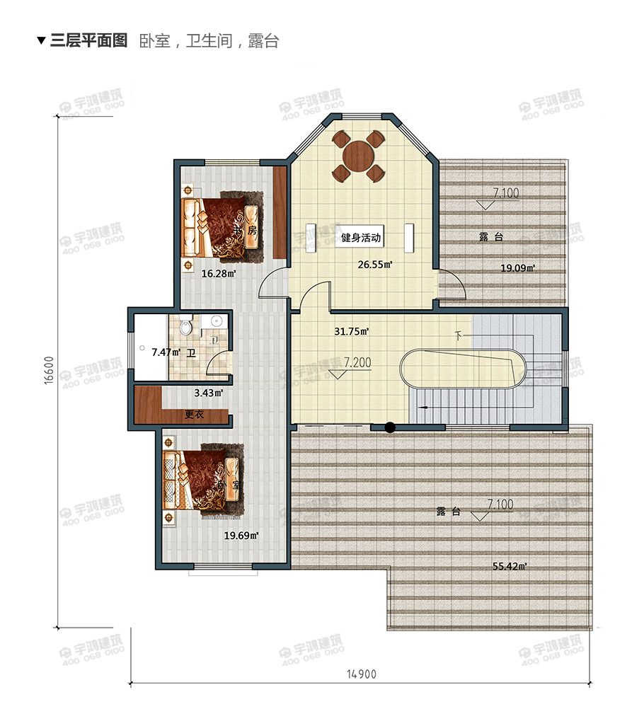 15x17米英式帶玄關(guān)農(nóng)村別墅設(shè)計(jì)圖紙