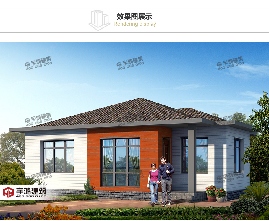 90平一層簡歐新農(nóng)村別墅設(shè)計(jì)圖紙