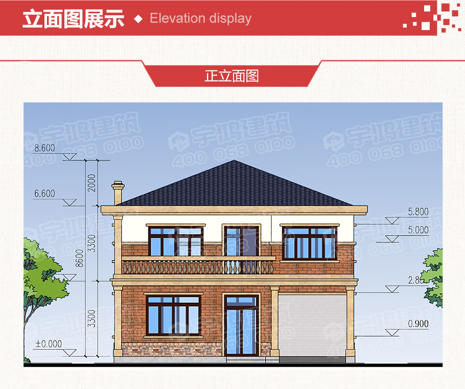 145平二層歐式帶車庫(kù)農(nóng)村自建樓房設(shè)計(jì)圖