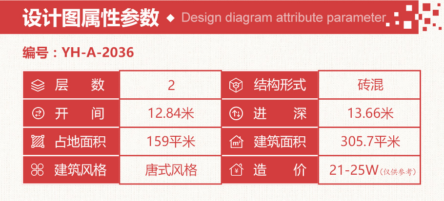 唐式風格農村二層自建房設計圖紙及效果圖，古樸典雅