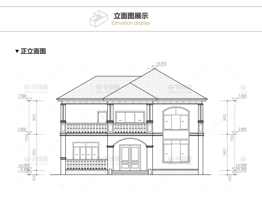 180平新農(nóng)村復(fù)式小別墅設(shè)計(jì)圖紙，清新淡雅外觀效果圖