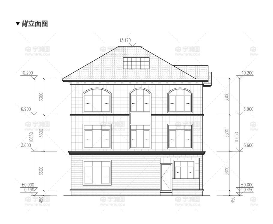 120平方米帶客廳中空農村房屋設計圖紙，外觀高端大氣